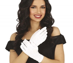 Látkové rukavice bílé