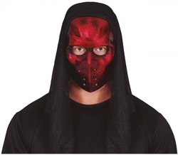 Maska červeno černá s kapucí