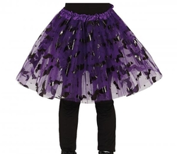Dětská sukně s netopýry fialová